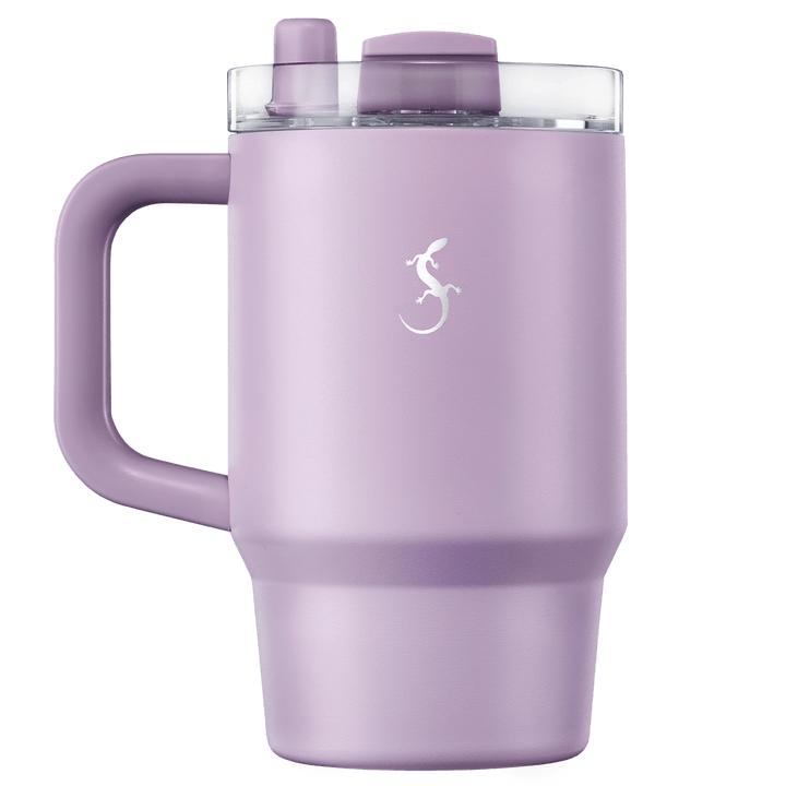 Lurch Insulation cup Big Cup Mini 0.8l with a drinking straw and powder coating, lilac