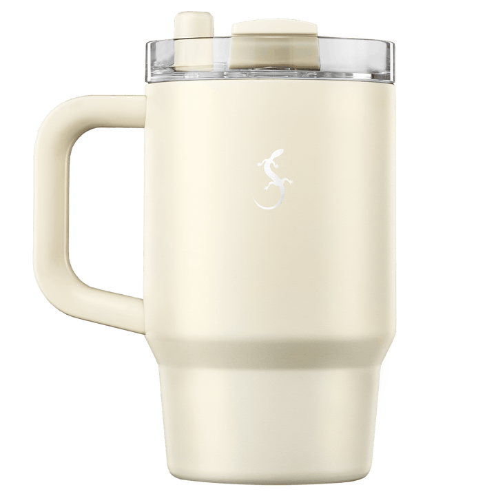 Lurch Insulating cup Big Cup Mini 0.8l with a drinking straw and powder coating, Ivory