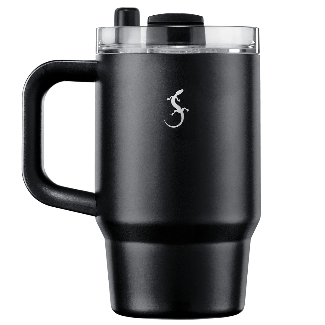 Lurch Insulating cup Big Cup Mini 0.8l with a drinking straw and powder coating, black