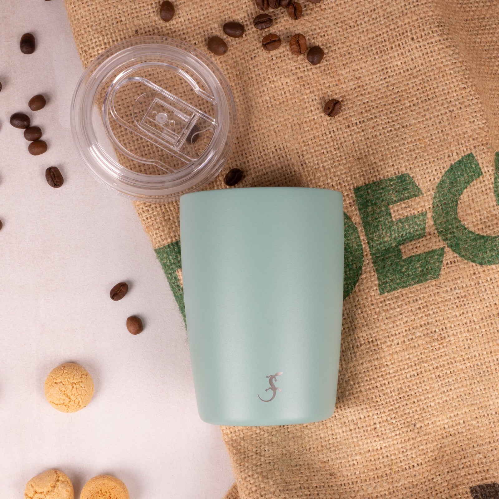 LUR - 00270984 - Lurch Isolierbecher Coffee - To - Go 0,3l mit Pulverbeschichtung, Dark Salvia