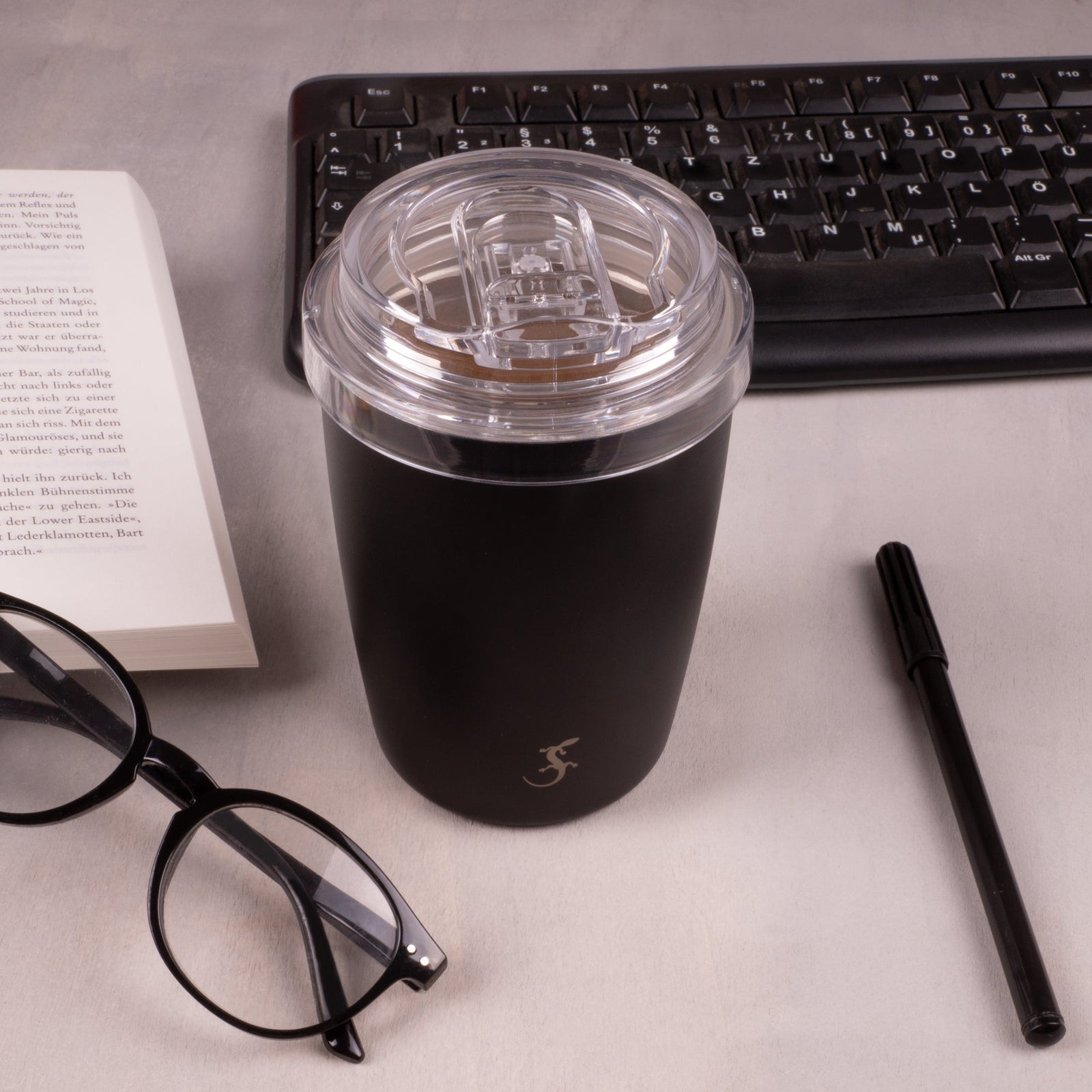 LUR - 00270983 - Lurch Isolierbecher Coffee - To - Go 0,3l mit Pulverbeschichtung, Schwarz