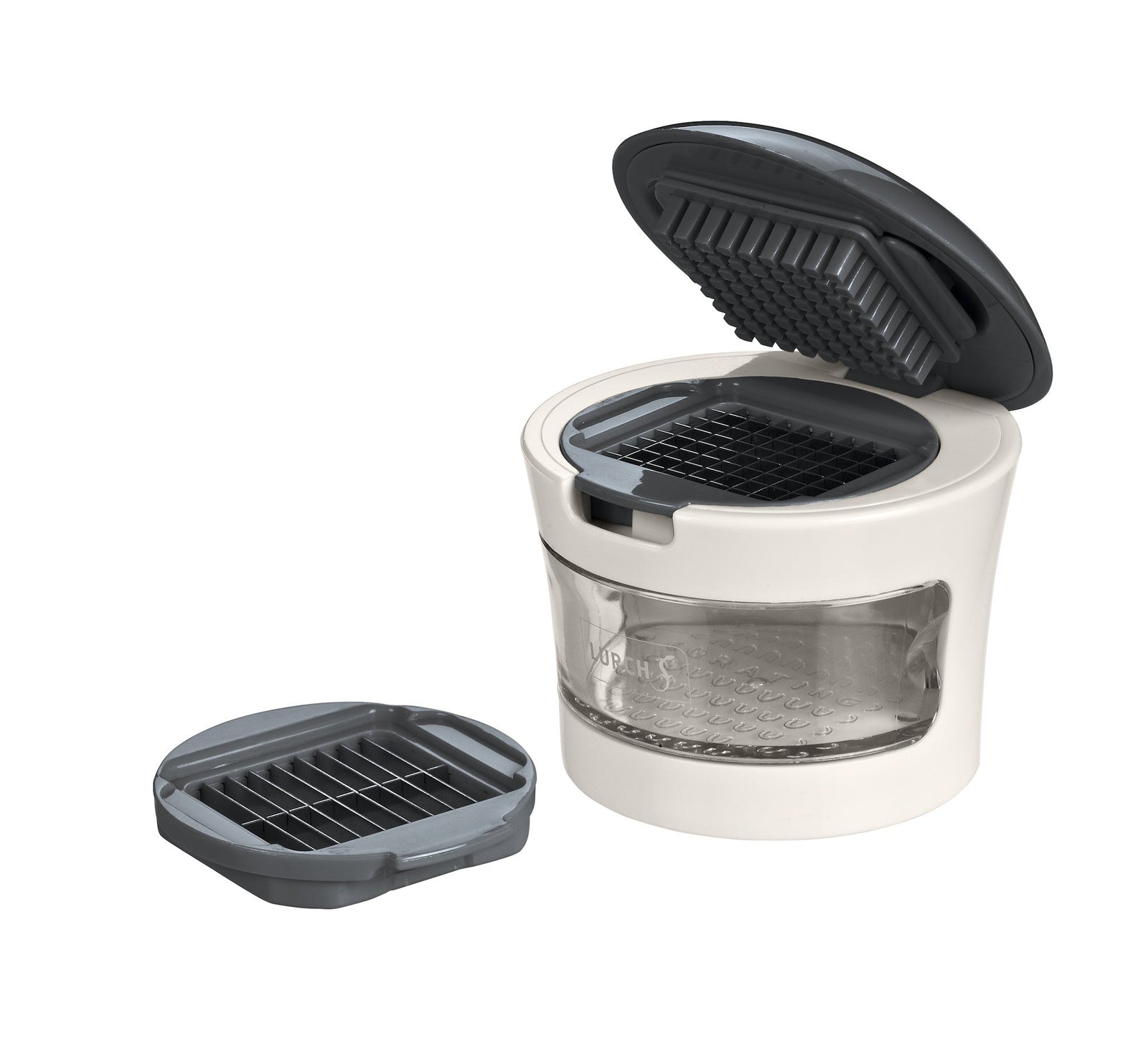 L00221430 - LURCH Knoblauchschneider steingrau/weiß inklusive Auffangbehälter