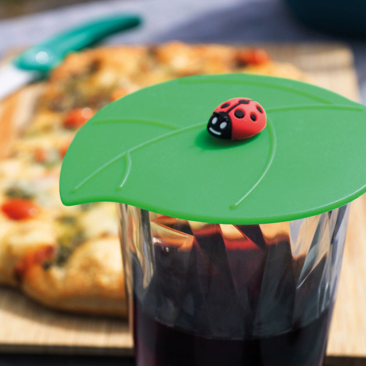 LUR - 210895 - LURCH Mein Deckel Garten Marienkäfer, 10,5 x 12,5cm Premium - Platinum - Silikon