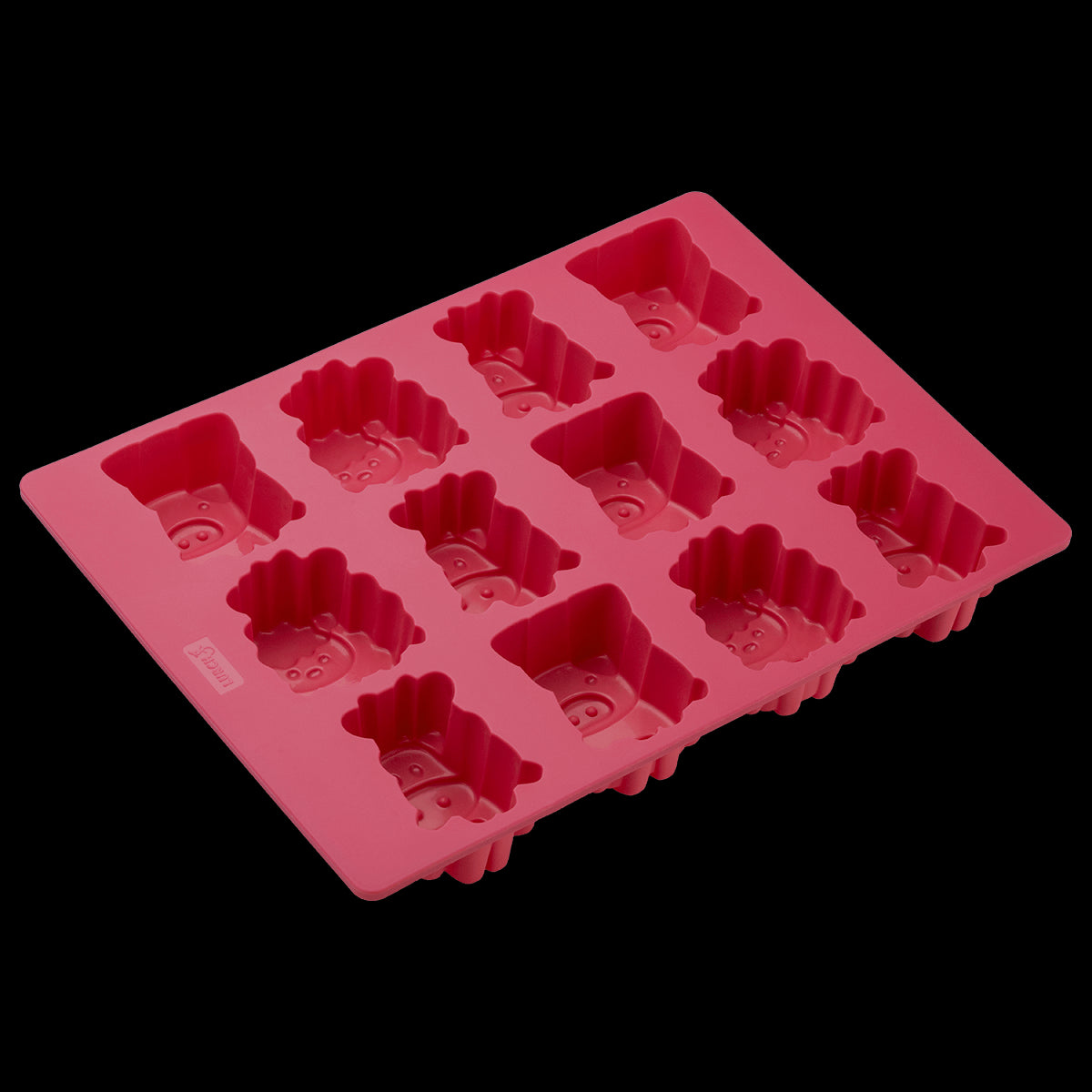 LUR - 00085095 - LURCH My Little Farm Silikonbackform - 12 Mini - Kuchen mit Tiermotiv