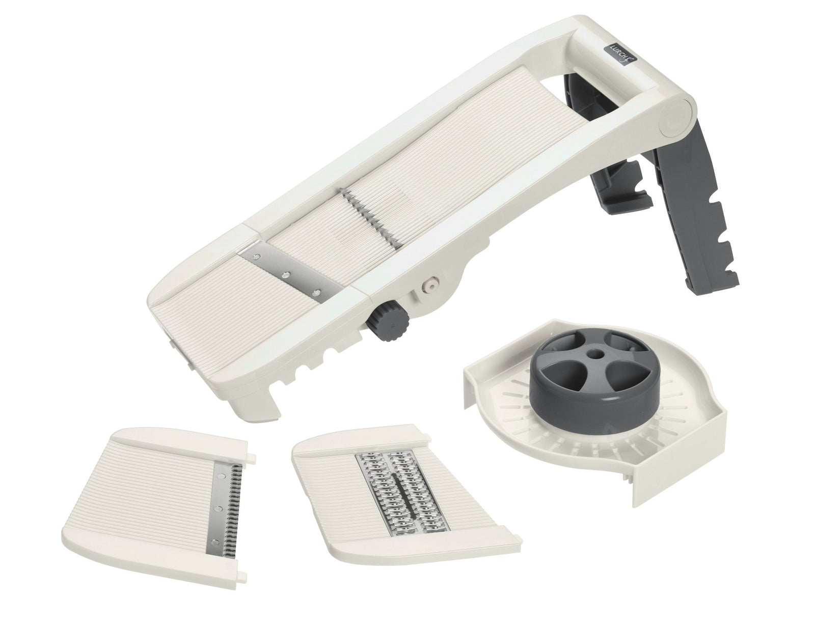 L00010214 - LURCH Variohobel steingrau/weiß Scheiben, Wellen, Julienne