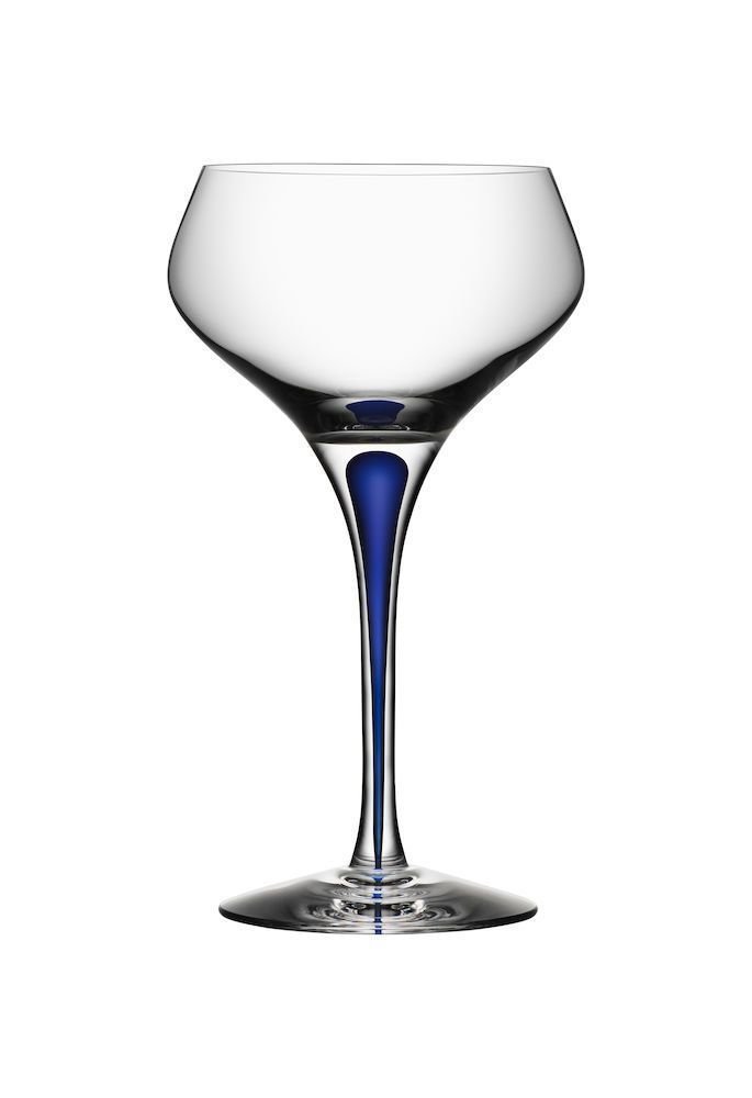 Orr6257435 - Orrefors - Erika Lagerbielke 'Intermezzo Blue Champagne Coupe 29 cl' !