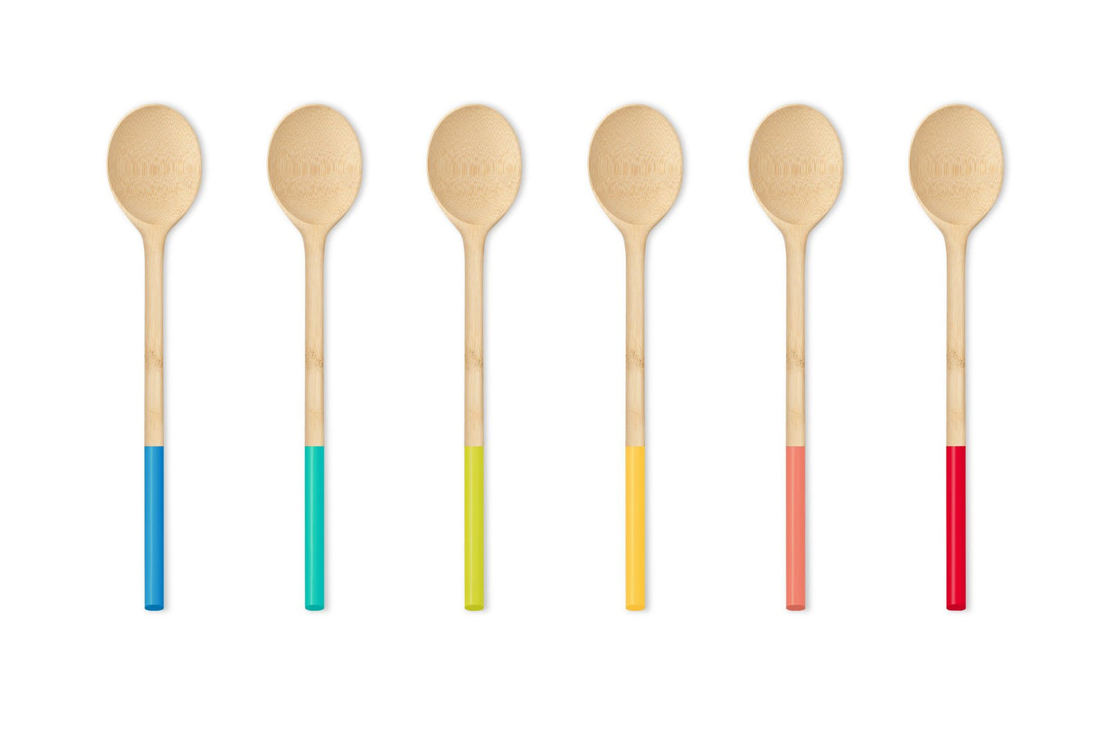 PEB - NBA078 - Türkis - pebbly - farbiger Griff - Rührlöffel aus Bambus - 30cm lang