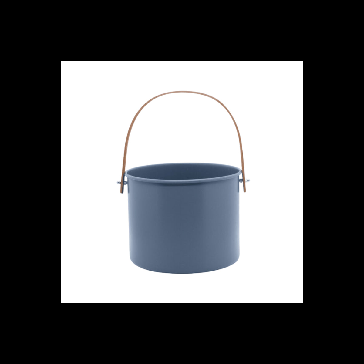 PEB - NBA196 - pebbly - Komposteimer 7 L Metall/Bambus + Aktivkohlefilter - blau - grau