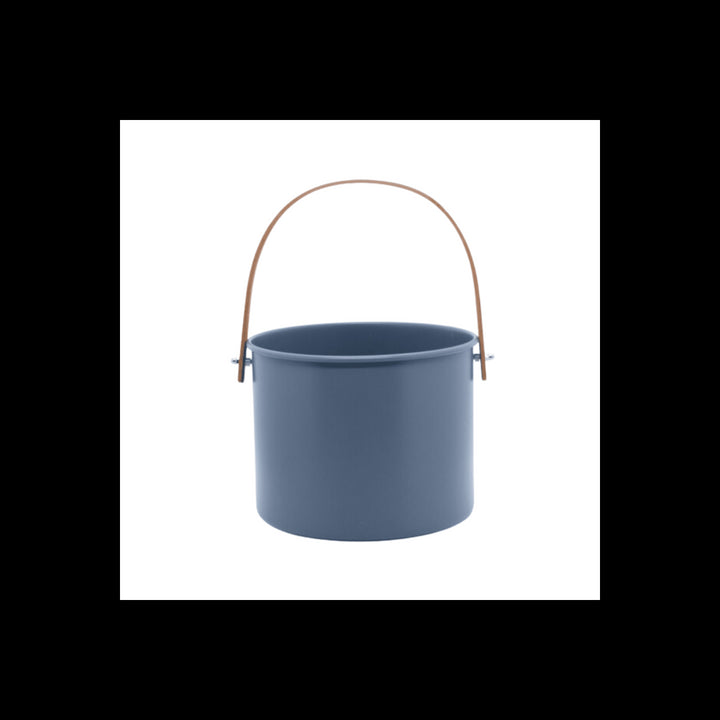 PEB - NBA196 - pebbly - Komposteimer 7 L Metall/Bambus + Aktivkohlefilter - blau - grau