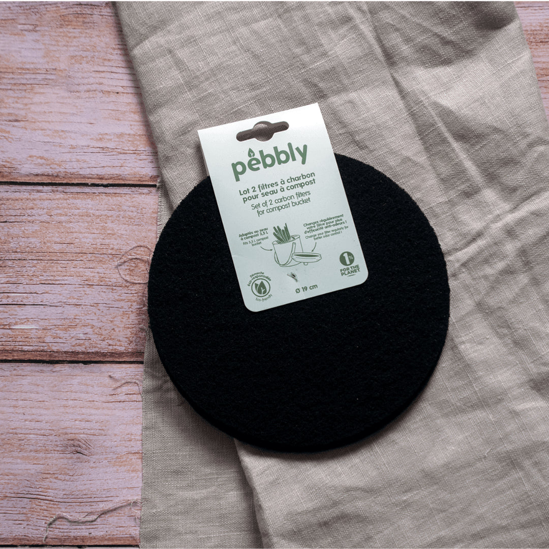 PEB-SN202F - pebbly - Set 2 Stück Aktivkohlefilter passend für 3,5 Liter Komposteimer