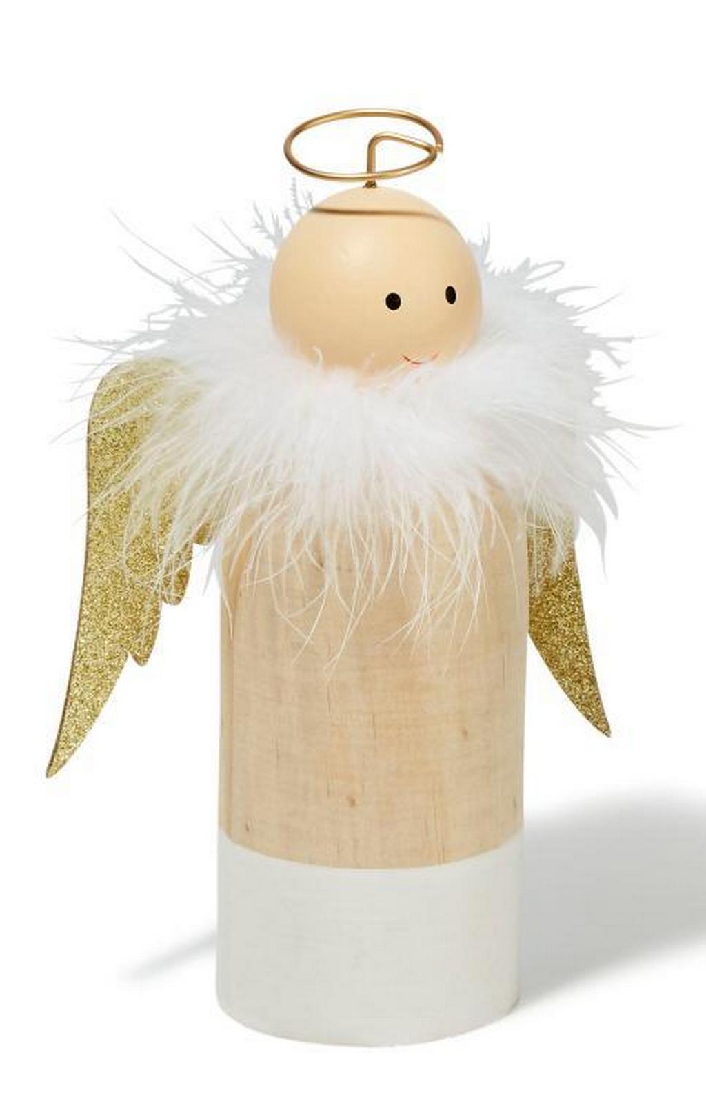 310002 - PHILIPPI 'Leon Holzengel Large Holz weiß - gold Metall Federboa'