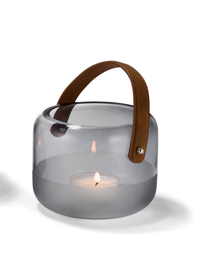 PHI - 166006 - PHILIPPI 'Marlon Windlicht, leicht graues Glas 15cm (d) - small'