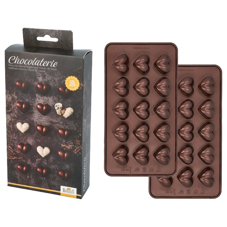 BIR - 252837 - Pralinenform Herz 2 - tlg., Birkmann, Chocolaterie