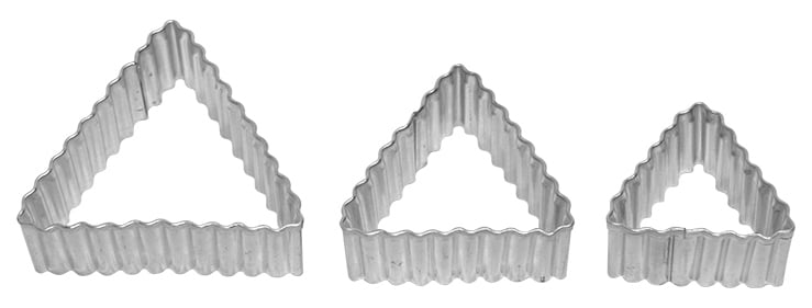 BI - 130227 - RBV Birkmann, Ausstechform Dreieck, gerippt, 3 - fach Terrasse, 4/5/6cm