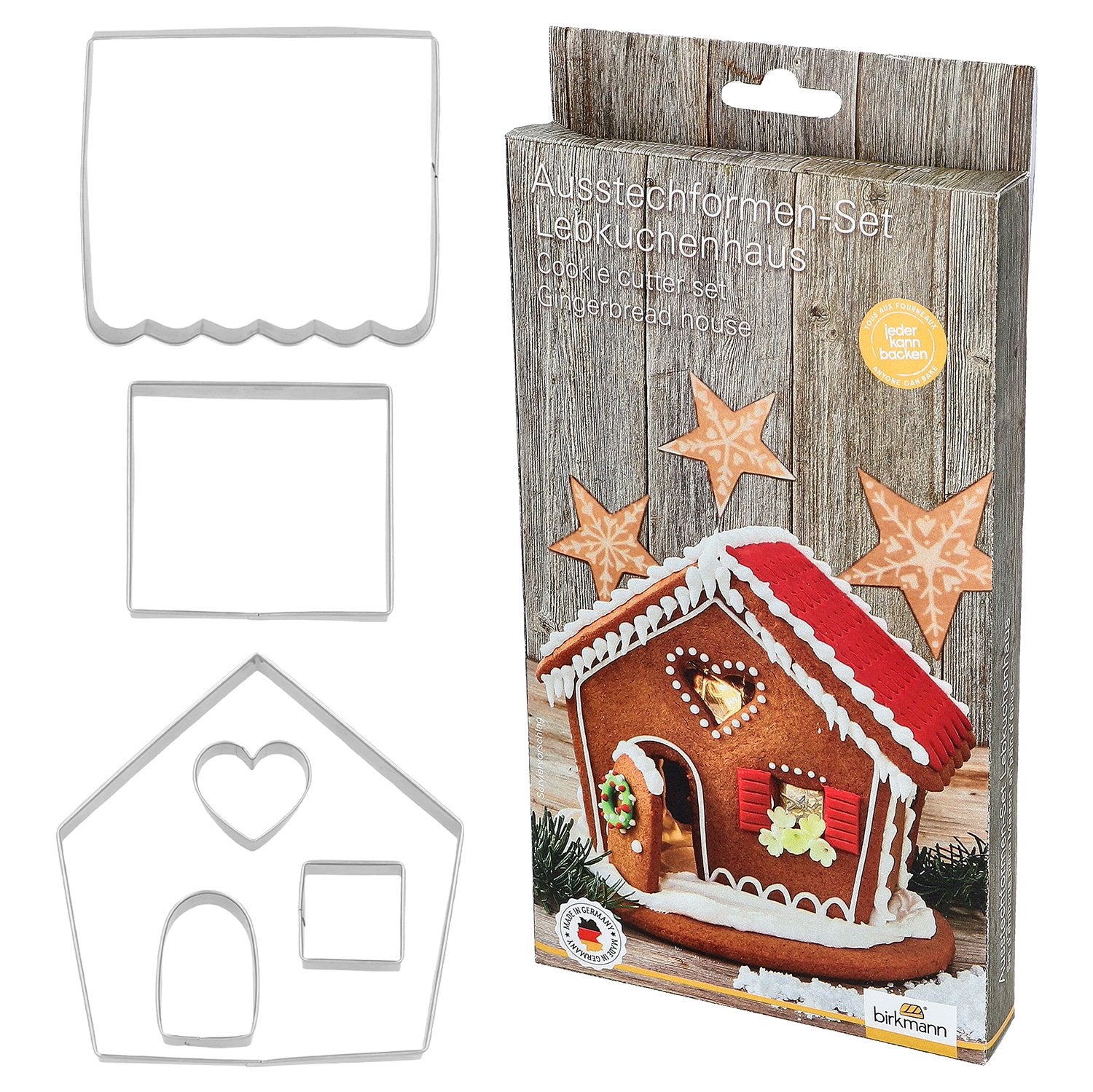 BI - 198319 - RBV Birkmann, Ausstechform Set, Lebkuchenhaus, Edelstahl, 6tlg. mit Rezept