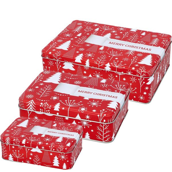 BI - 472488 - RBV Birkmann, Gebäckdosen - Set, Christmas Gift Wrap, eckig, versch. Größen