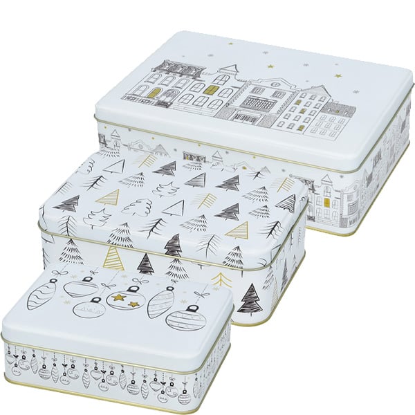 BI-472563 - RBV Birkmann, Gebäckdosen - Set, Minimalistic Decor, eckig, versch. Größen