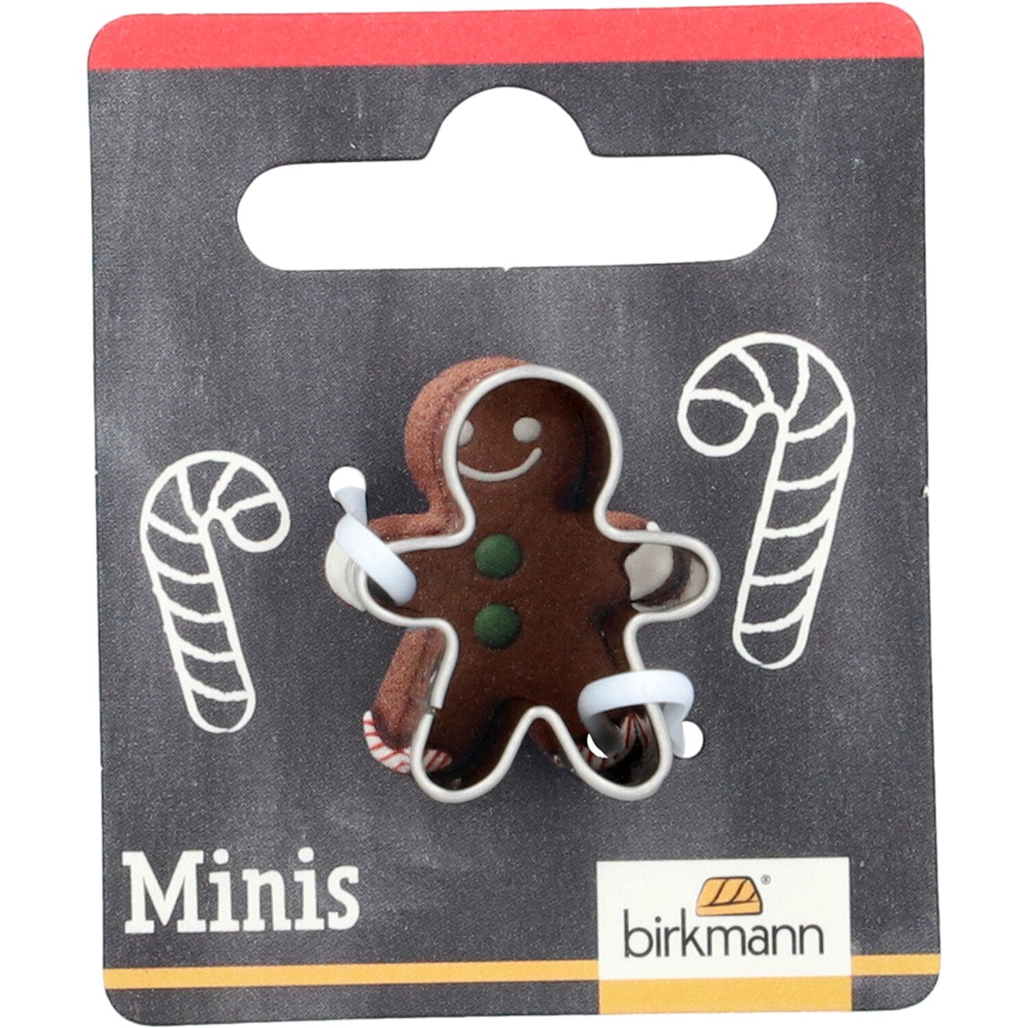 BI - 152953 - RBV Birkmann, Mini - Ausstechform, Gingerman, 2,5cm, Edelstahl, auf Cardboard