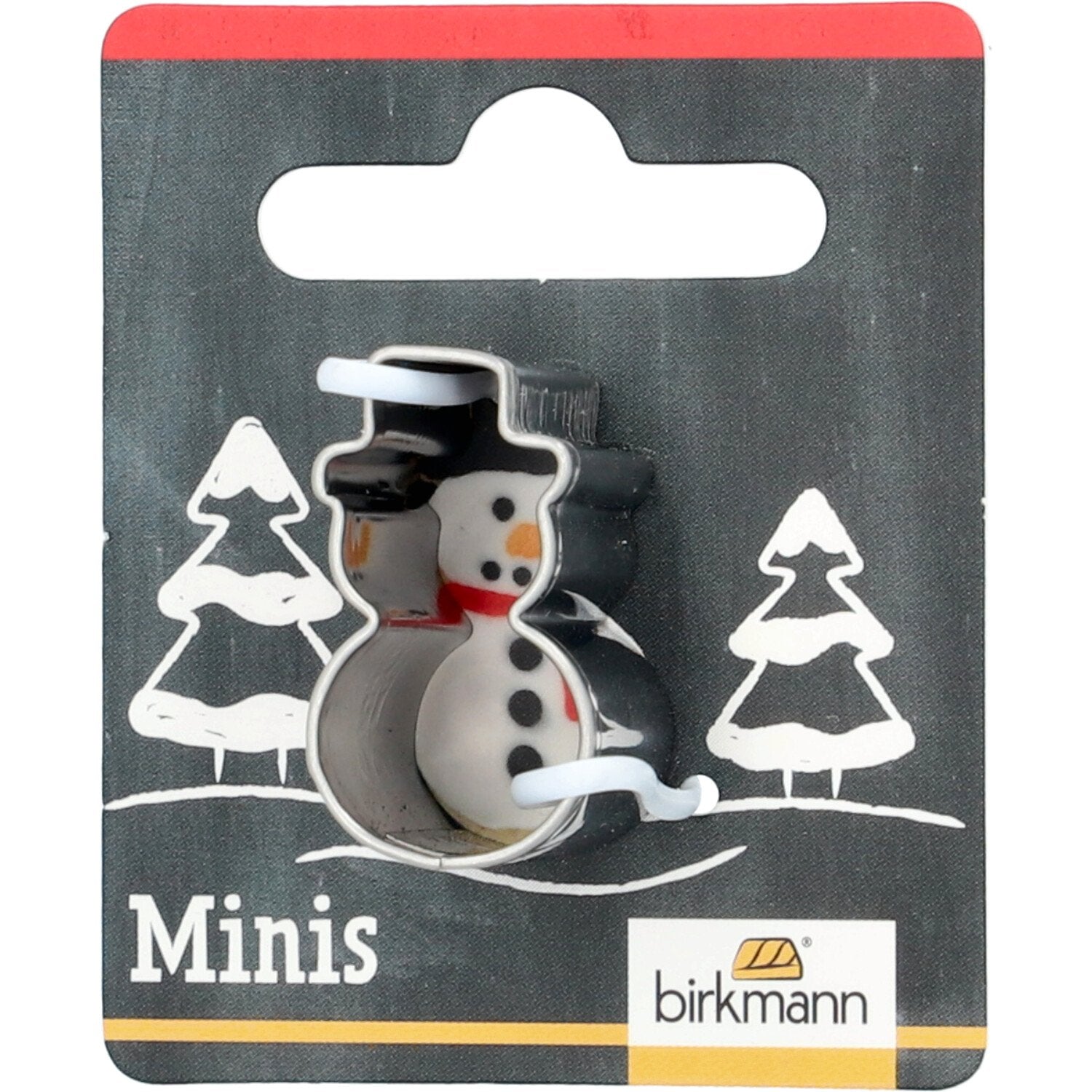 BI - 152922 - RBV Birkmann, Mini - Ausstechform, Schneemann, 2,7cm, Edelstahl, auf Cardboard