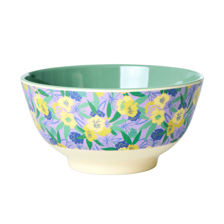 rice, Bowl with Fancy Pansy Print - Medium - 700ml ri - MELBW - FAPA