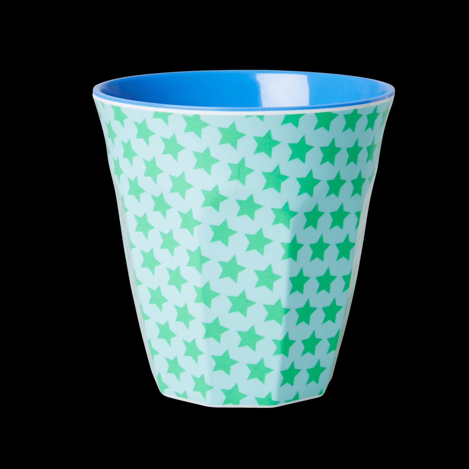 ri - MELCU - STAR14 - rice, Melamine Becher Stars grün/turquoise, 250 ml