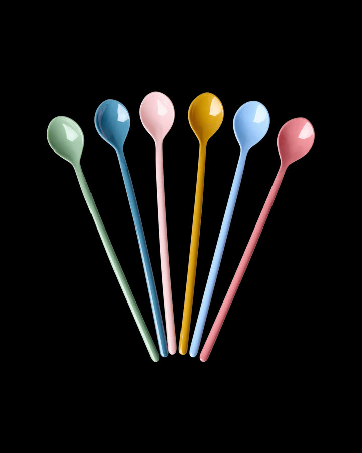RI - MESPO - 6ZLSS4 - rice - Melamine Latte Spoons in 6 Colors