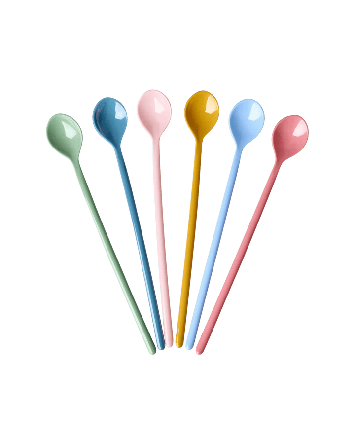 RI - MESPO - 6ZLSS4 - rice - Melamine Latte Spoons in 6 Colors