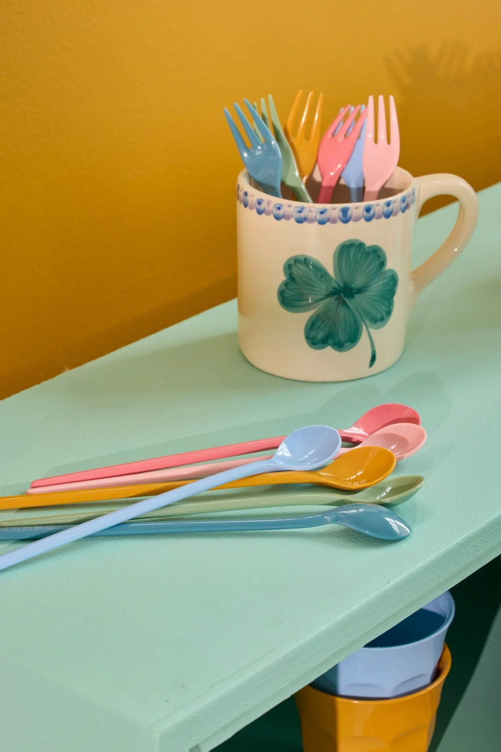 RI - MESPO - 6ZLSS4 - rice - Melamine Latte Spoons in 6 Colors