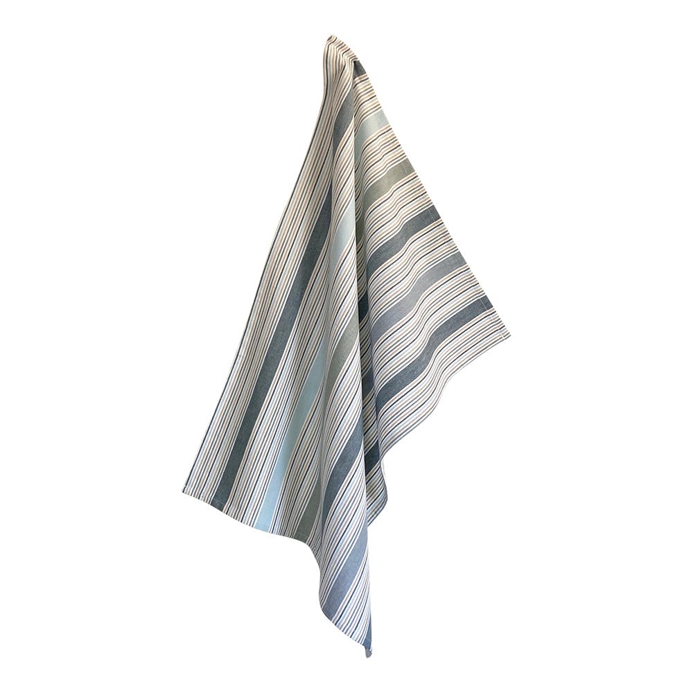 SOL-OV47 - Solwang, 1 Stück gewebtes Geschirrtuch - antikblau kombi