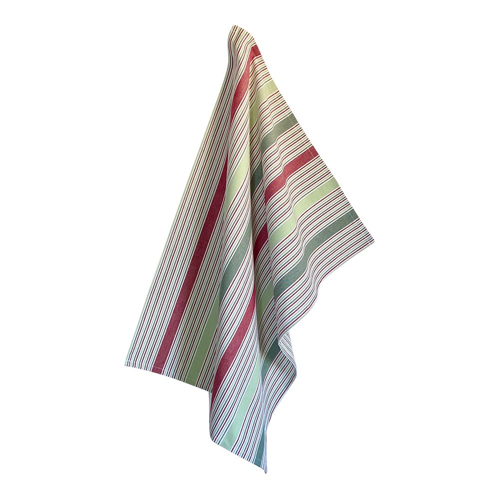 SOL-OV44 - Solwang - 1 Stück gewebtes Geschirrtuch - Tiefrot/grün