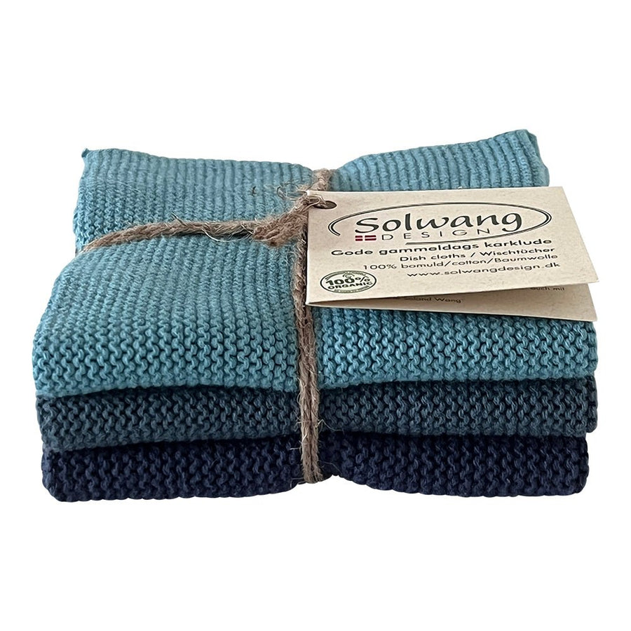 SOL-116118162 - Solwang, 3 Stück gestrickte Wischtücher in blue Peacock