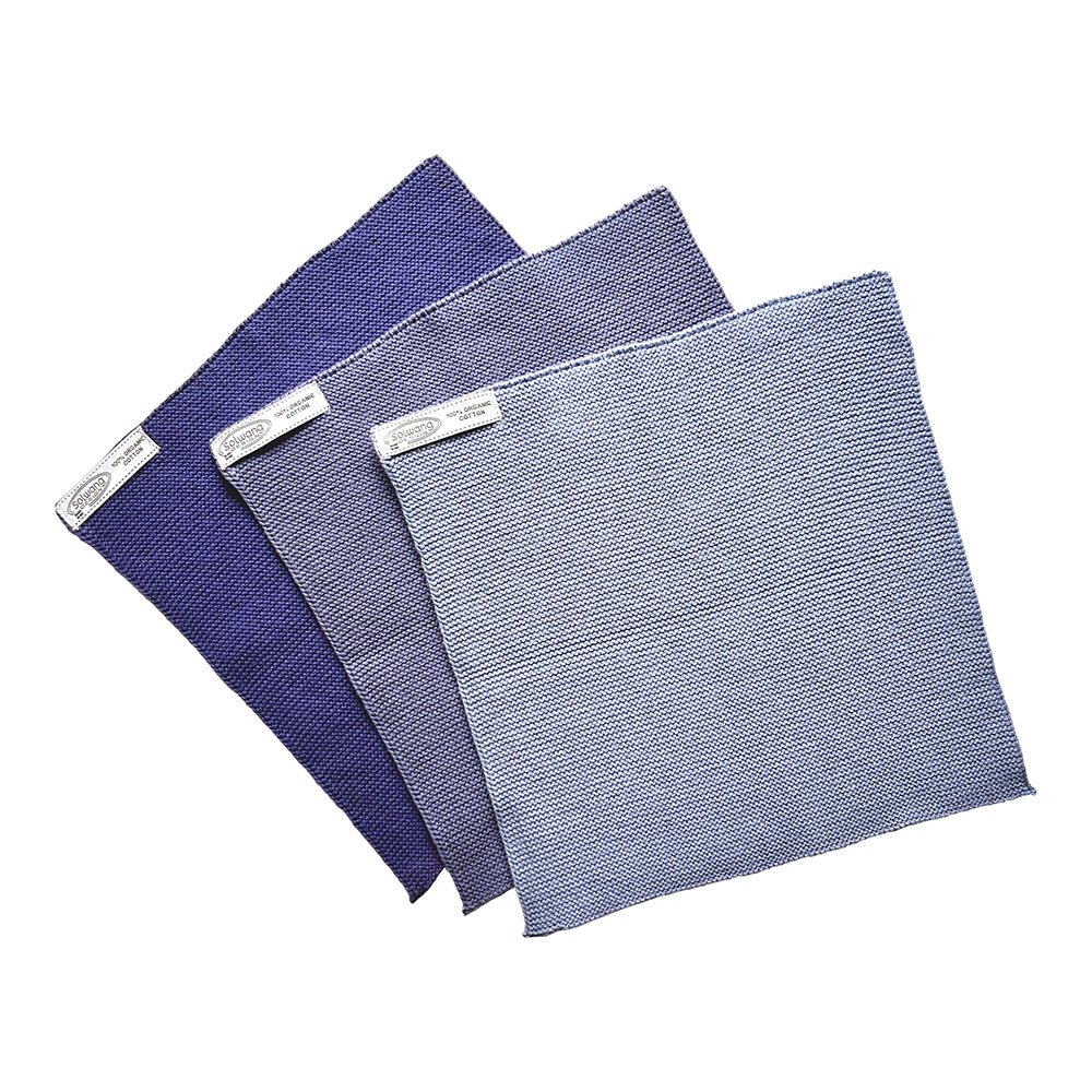 SOL - 153154155 - Solwang, 3 Stück gestrickte Wischtücher in Lavendel Kombi