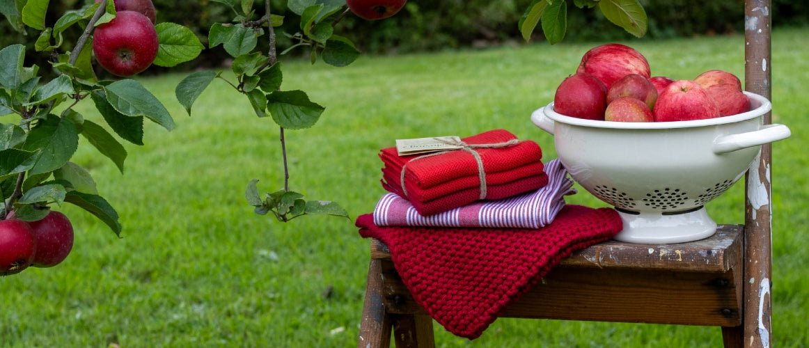 SOL - P78 - Solwang Topflappen '2 Stück gestrickte Topflappen in Tiefrot Bio