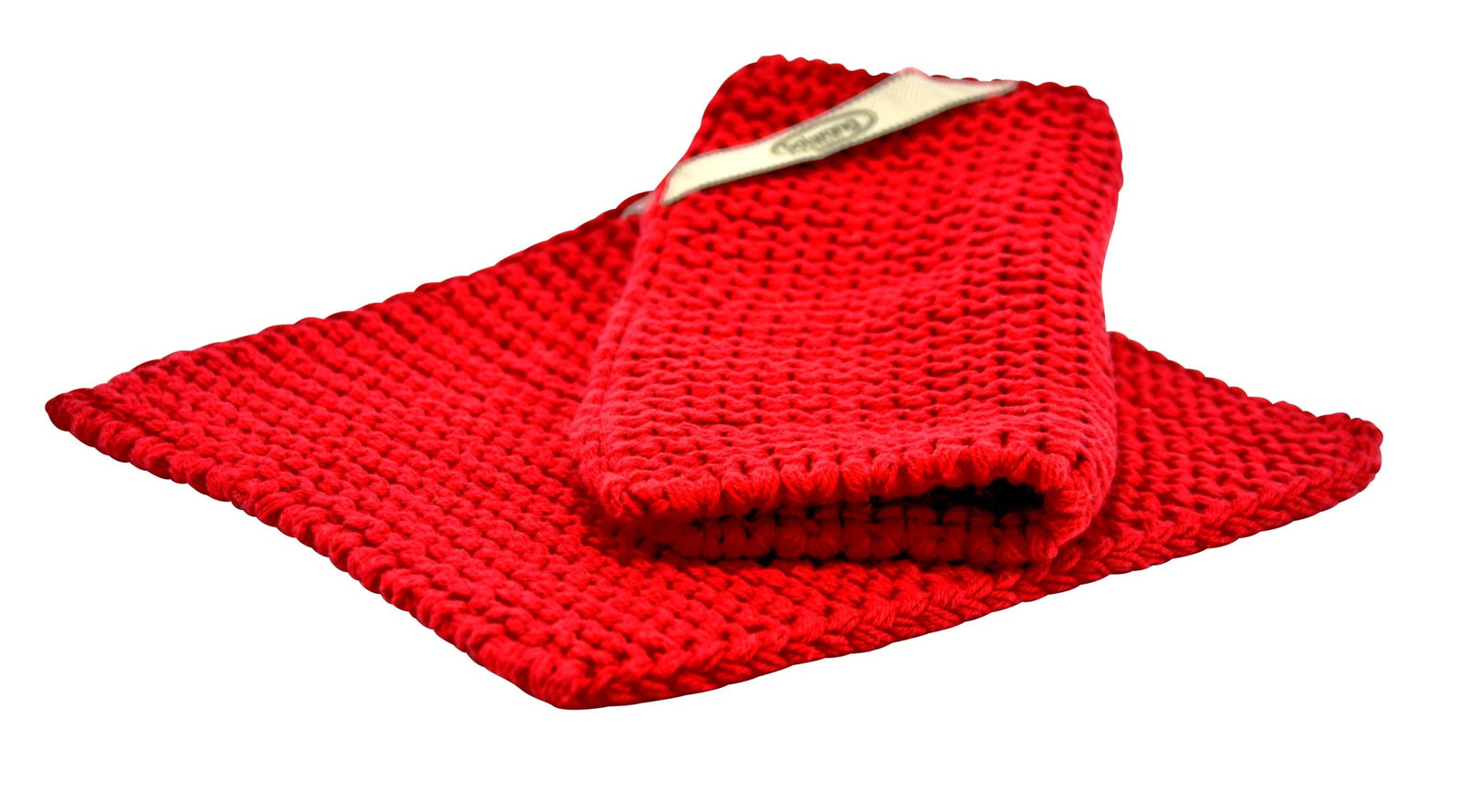 SOL - P78 - Solwang Topflappen '2 Stück gestrickte Topflappen in Tiefrot Bio