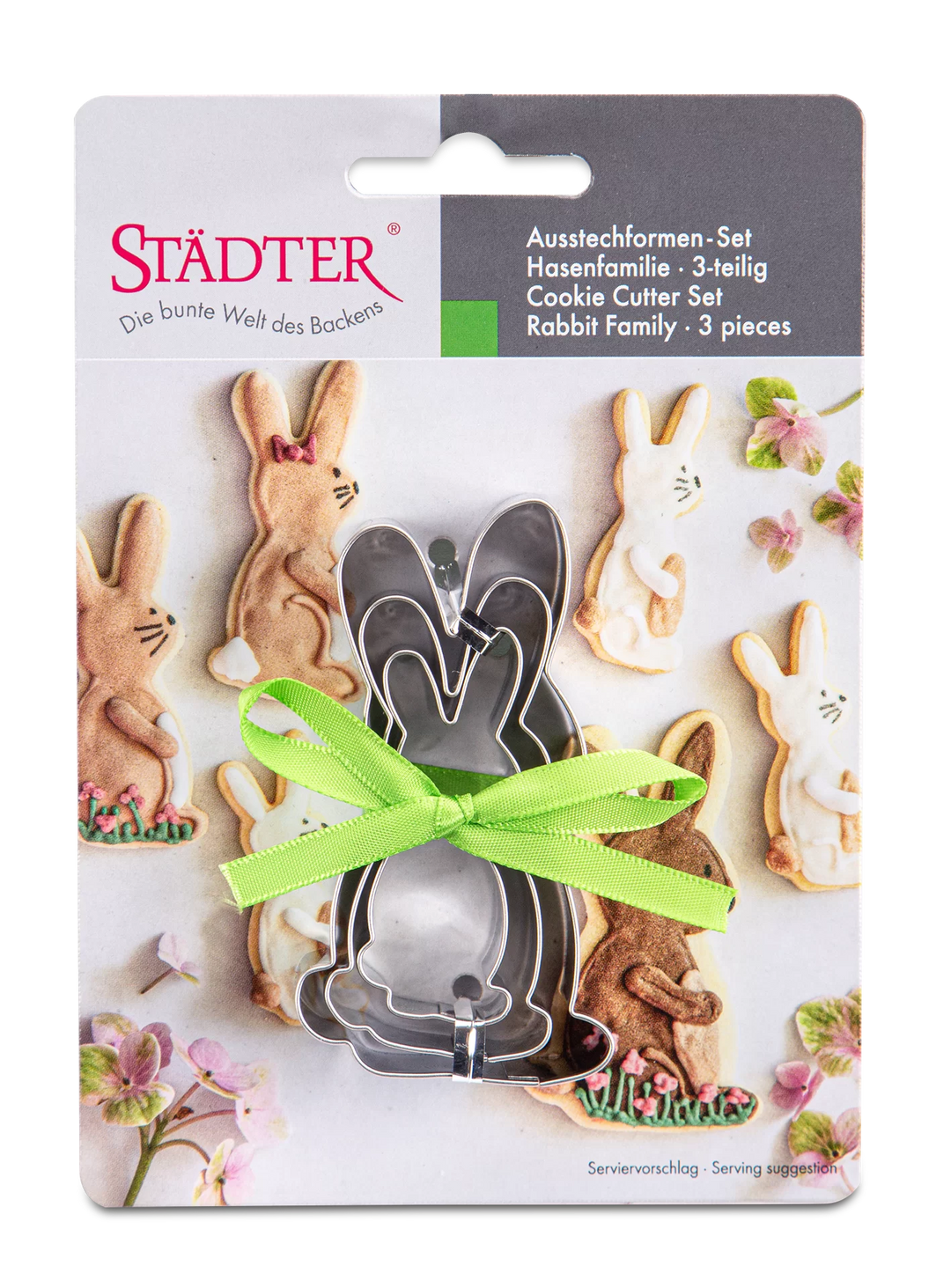 STA-086159 - Städter, Ausstecher Hasenfamilie auf Karte Set, 3 - teilig