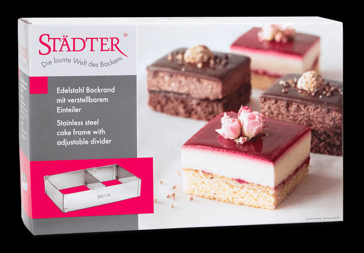 STA - 882041 - Städter, Backrand rechteck verstellbar mit Trennsteg Edelstahl