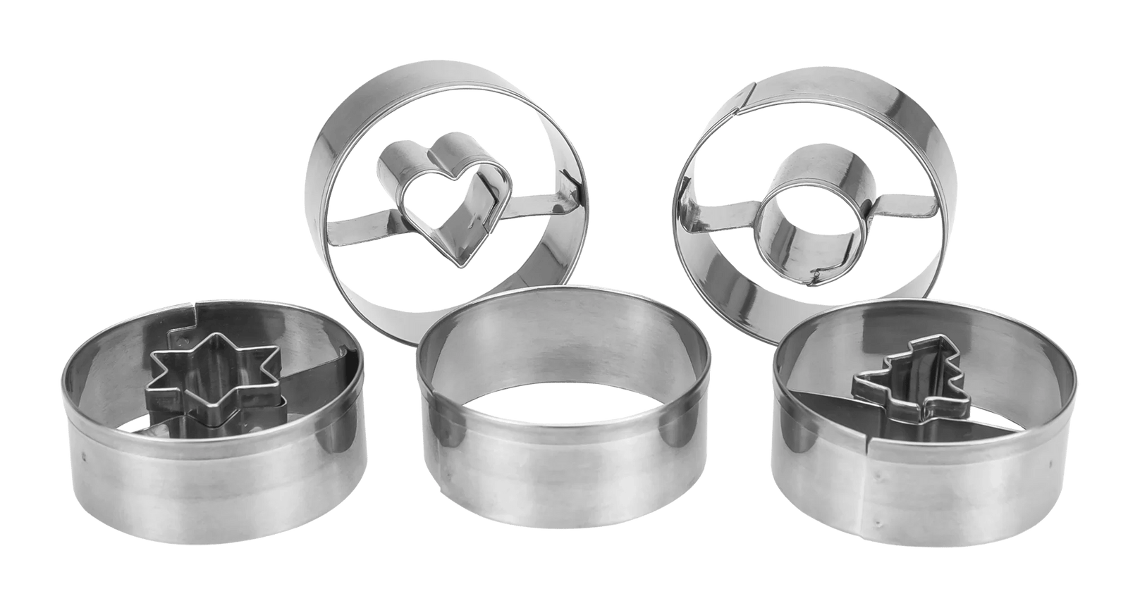 ST - 954199 - Städter, Linzer - Ausstecher Spitzbub glatt, 5 - tlg. Set, D4cm / H1,5cm