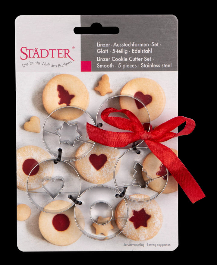 ST - 954199 - Städter, Linzer - Ausstecher Spitzbub glatt, 5 - tlg. Set, D4cm / H1,5cm