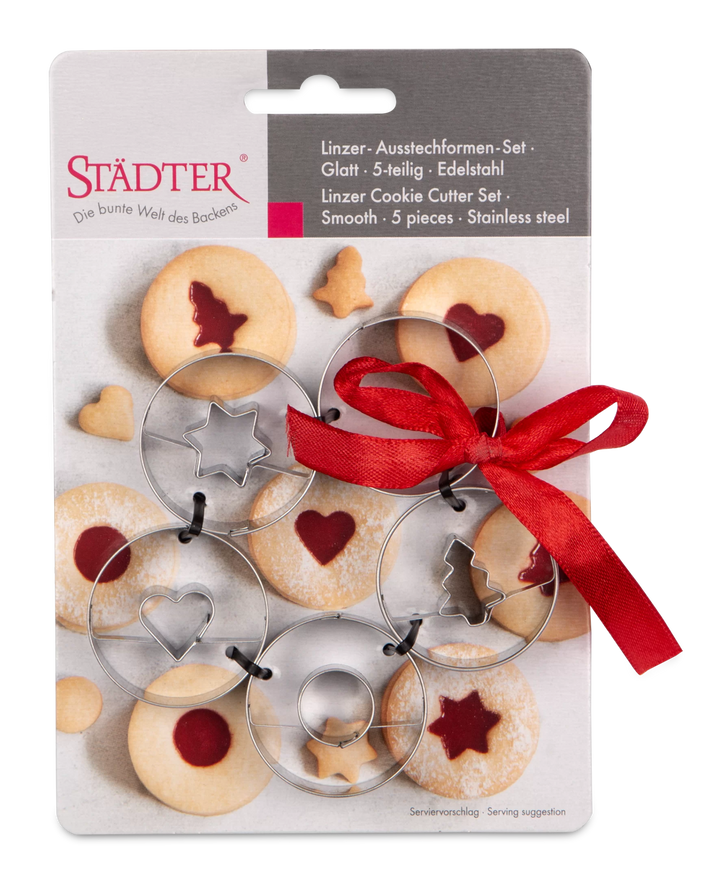 ST - 954199 - Städter, Linzer - Ausstecher Spitzbub glatt, 5 - tlg. Set, D4cm / H1,5cm
