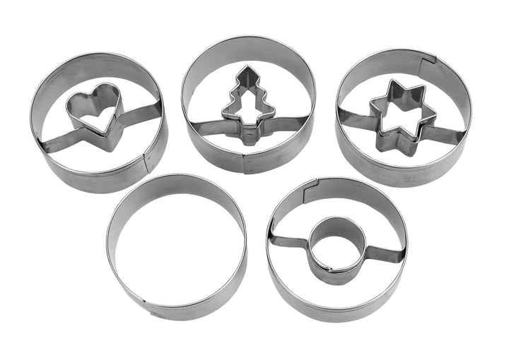 STA-954199 - Städter 'Linzer - Ausstecher Spitzbub glatt Set, 5 - teilig Edelstahl, D4,0cm / H1,5cm'