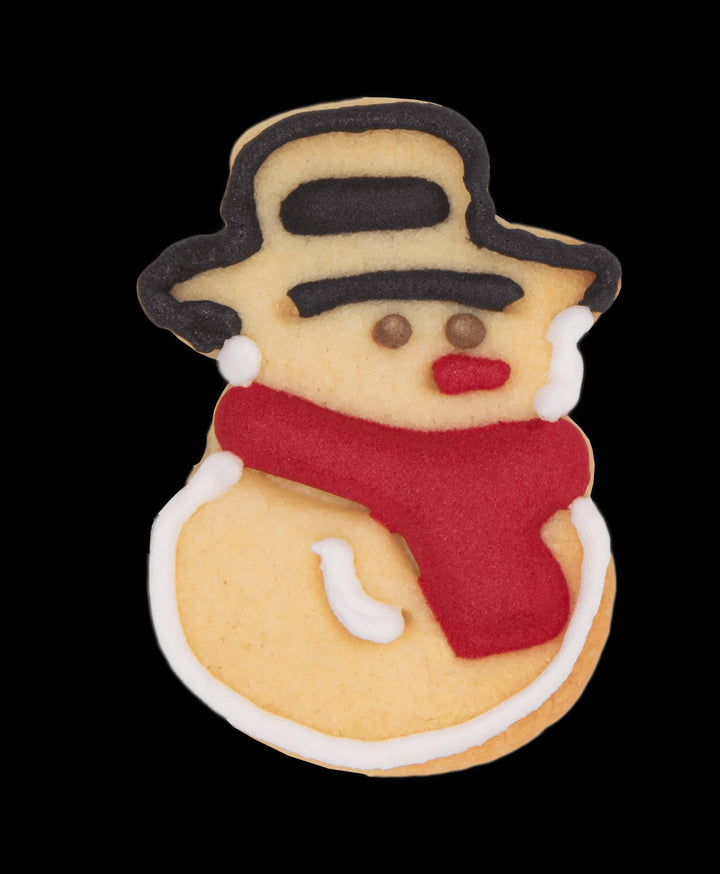 ST - 170927 - Städter, Präge - Ausstecher mit Auswerfer Schneemann auf Karte, weiß, H4,5cm