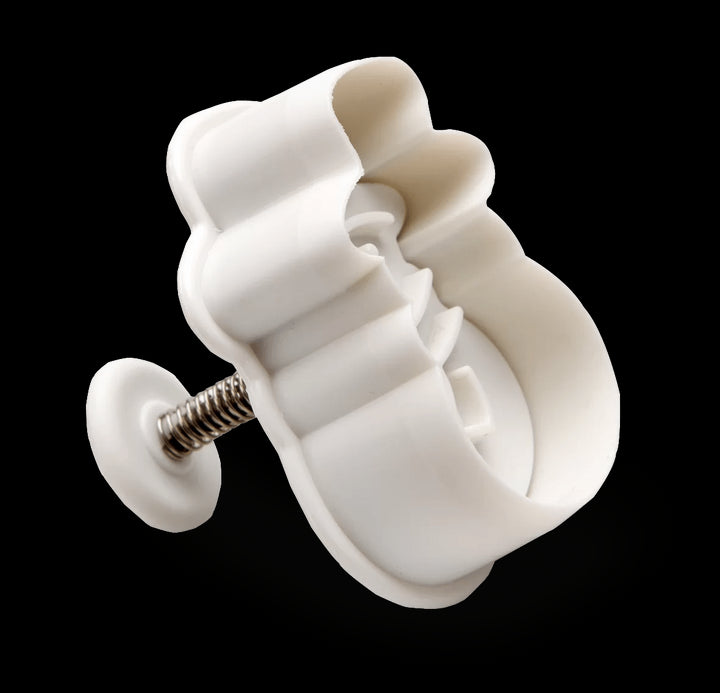 ST - 170927 - Städter, Präge - Ausstecher mit Auswerfer Schneemann auf Karte, weiß, H4,5cm