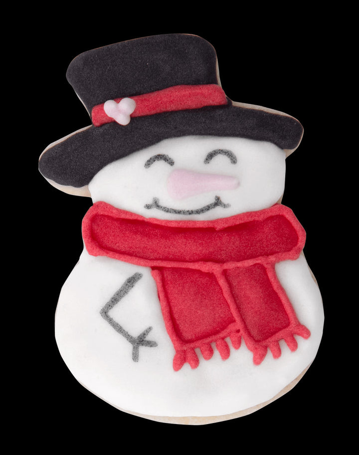 ST - 170927 - Städter, Präge - Ausstecher mit Auswerfer Schneemann auf Karte, weiß, H4,5cm