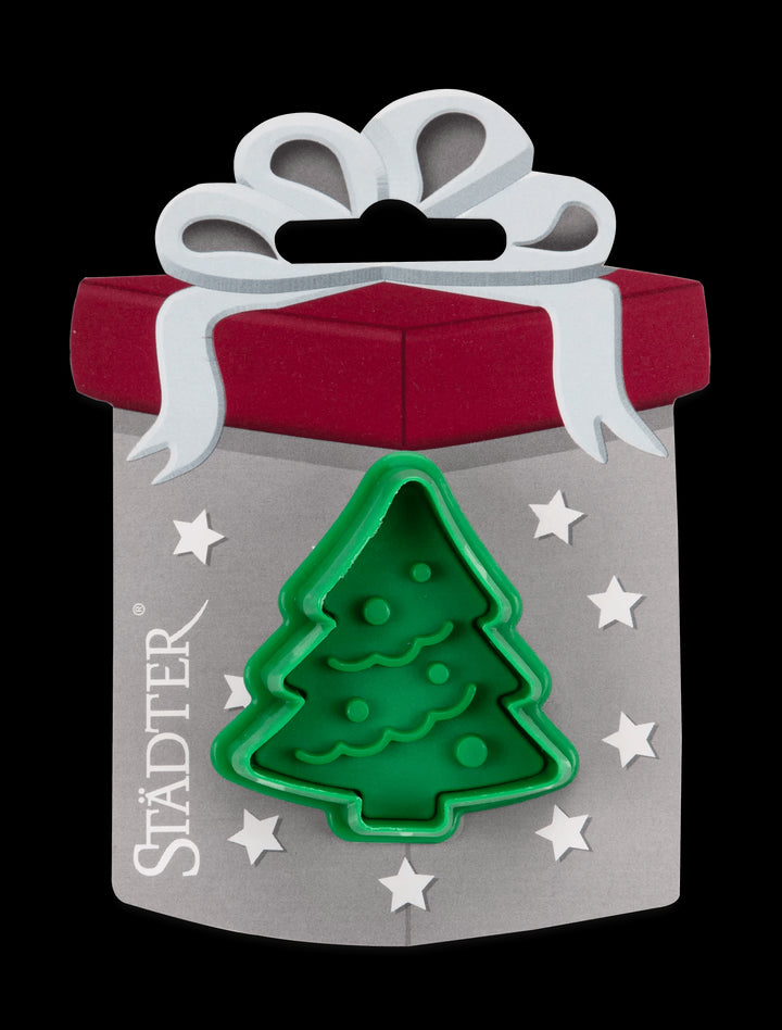 ST - 170910 - Städter, Präge - Ausstecher mit Auswerfer Tannenbaum, grün, H4,5cm