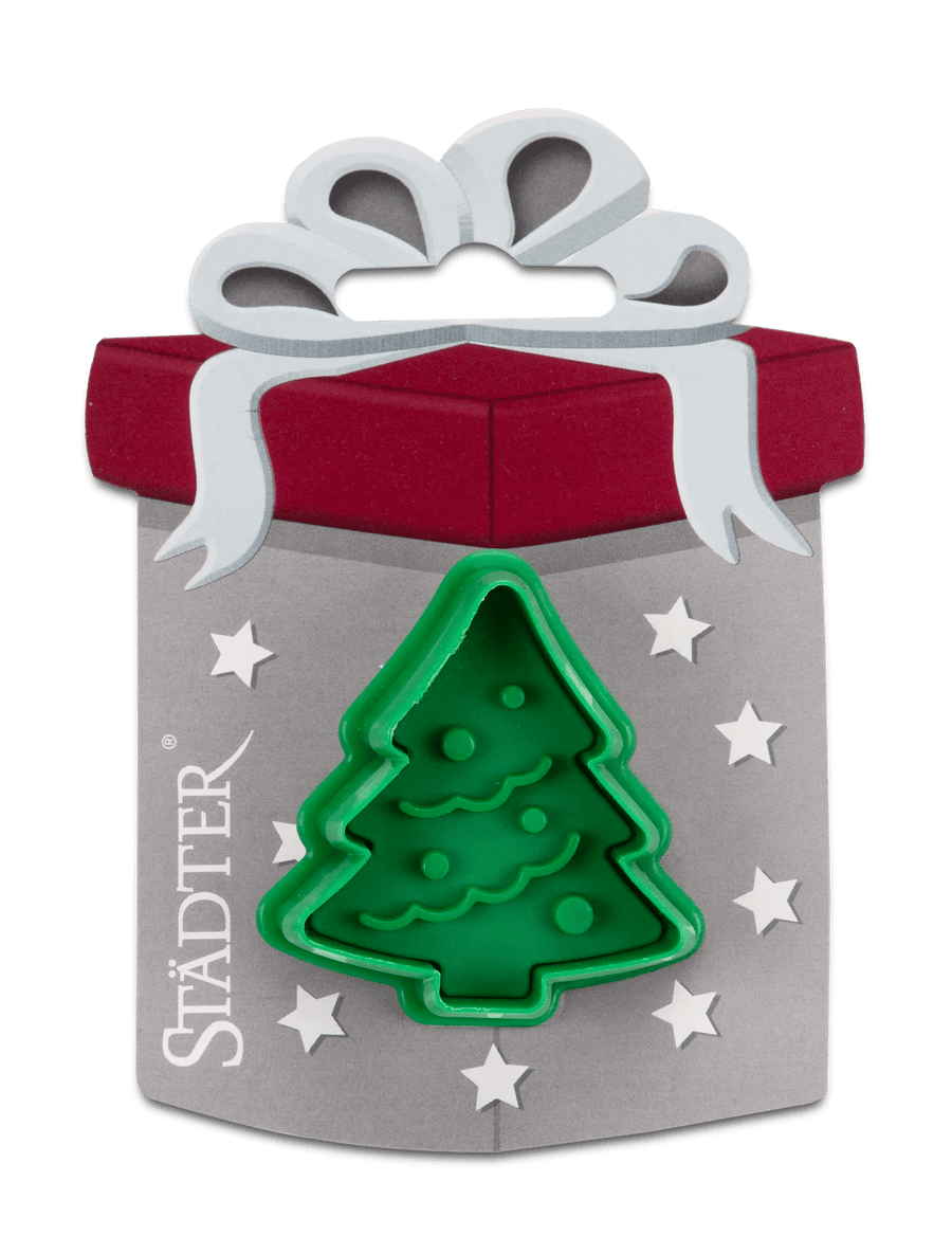 ST - 170910 - Städter, Präge - Ausstecher mit Auswerfer Tannenbaum, grün, H4,5cm