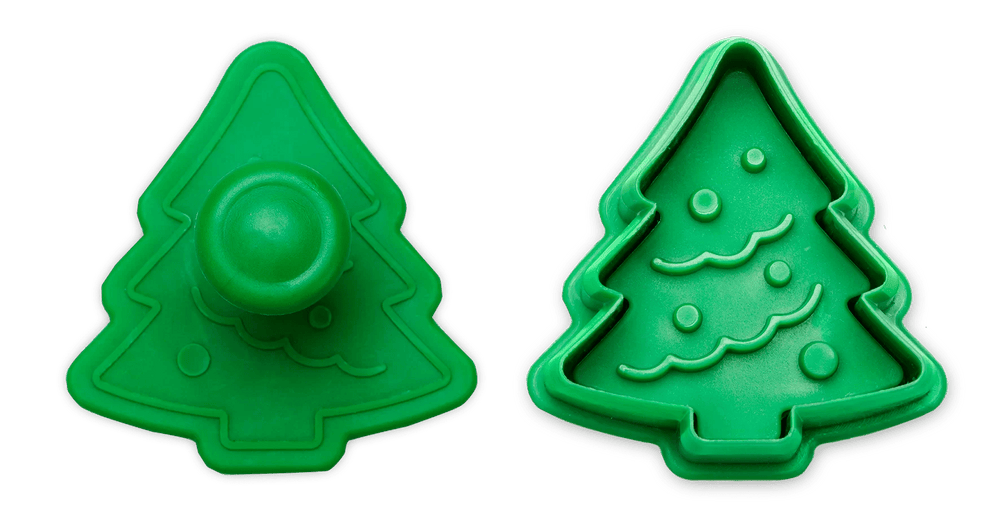 ST - 170910 - Städter, Präge - Ausstecher mit Auswerfer Tannenbaum, grün, H4,5cm