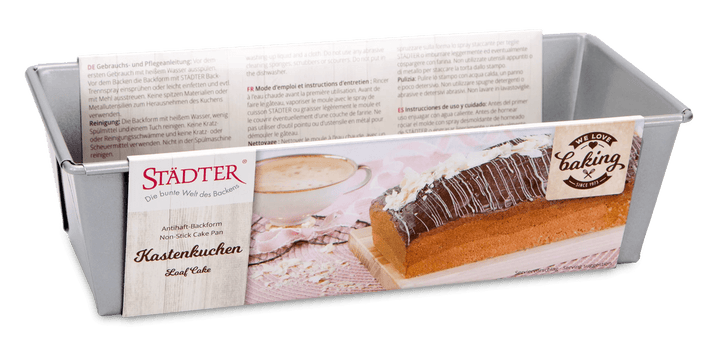 STA-661608 - Städter "We Love Baking" Kastenform Metall Silber, Füllmenge 1500ml