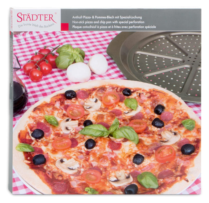 Städter we love baking Pizza & Pommes-Blech mit Spezial-Lochung Metall-ST-587625