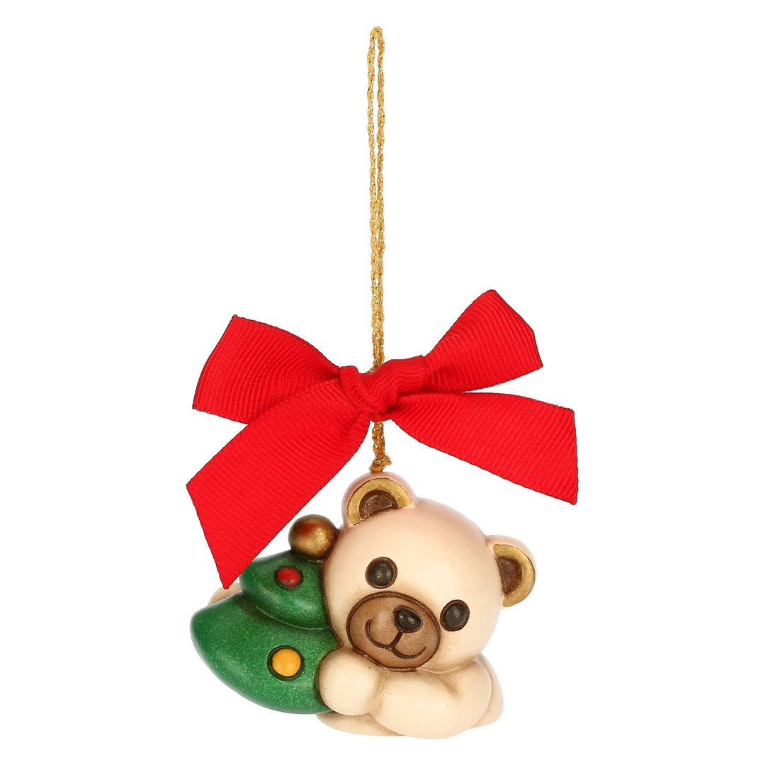 Thun 'Weihnachtsschmuck Teddy mit Weihnachtsbaum, Keramik,, klein' - S3416A82