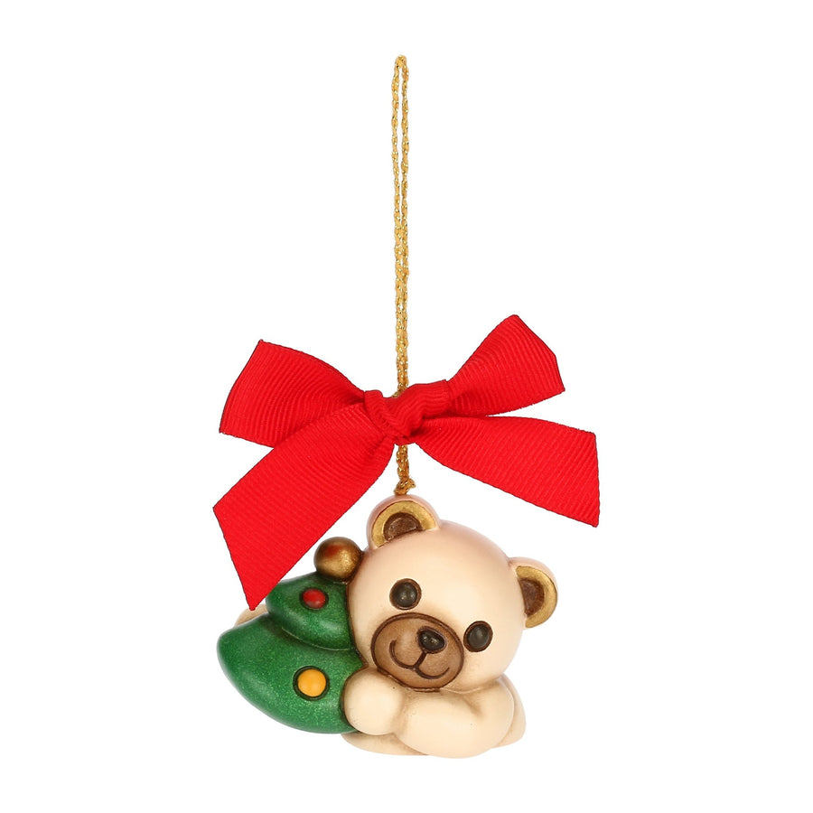 Thun 'Weihnachtsschmuck Teddy mit Weihnachtsbaum, Keramik,, klein'-S3416A82